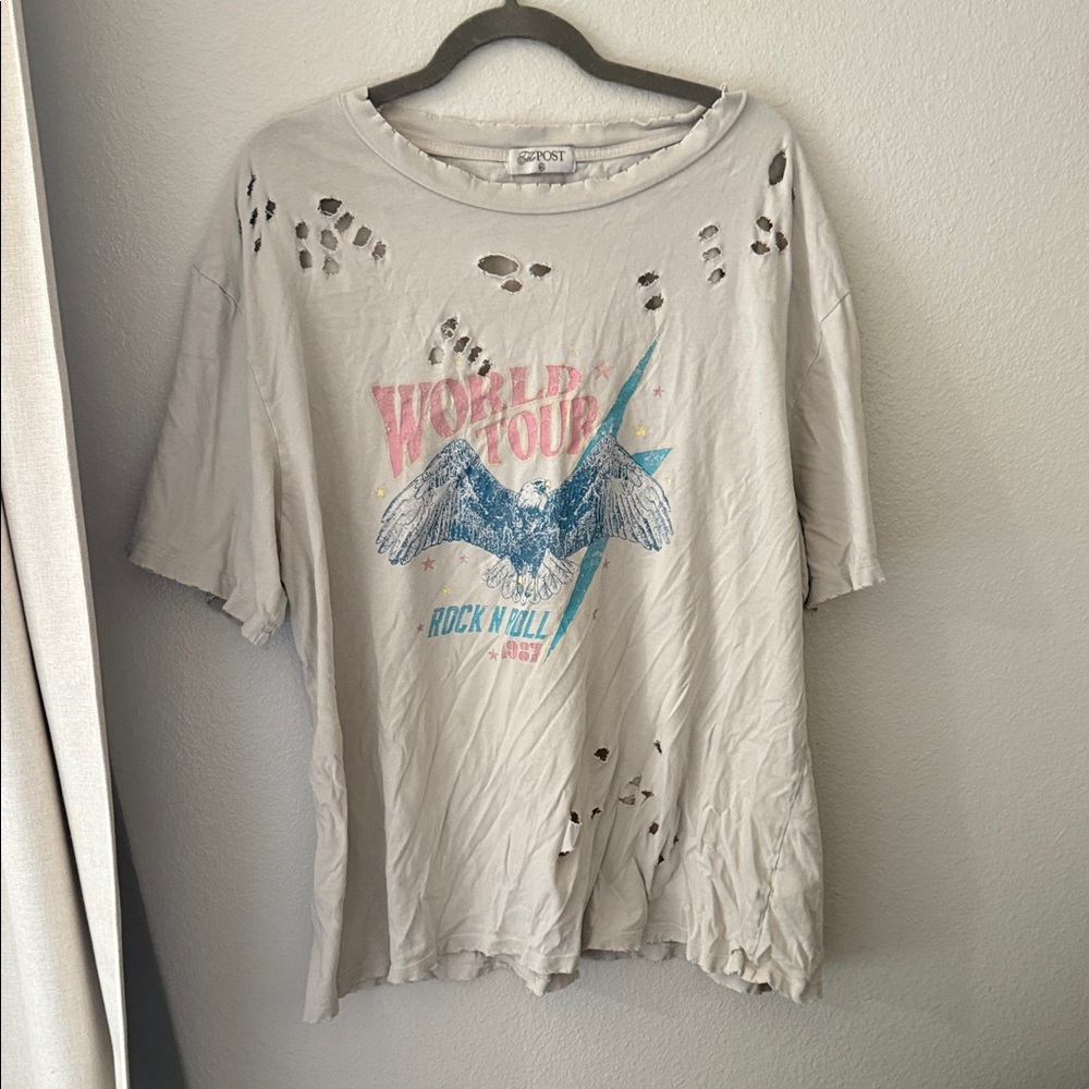 Women's Distressed Graphic Tee Western